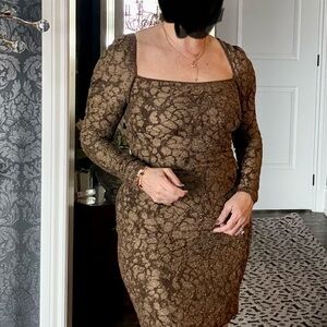 Missoni Bronze Long Sleeve Lace Dress